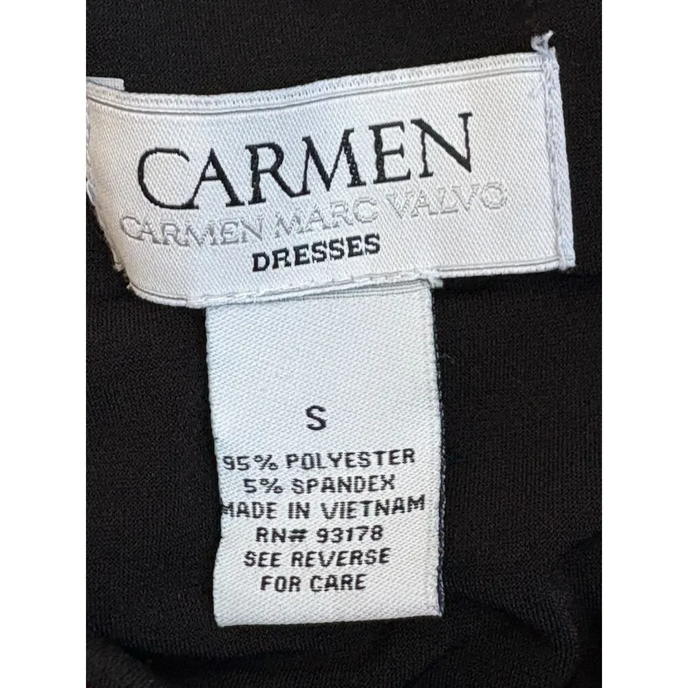 Carmen Marc Valvo Multicolor Red Sheath Mini Dress Size S 90s Professional Multi
